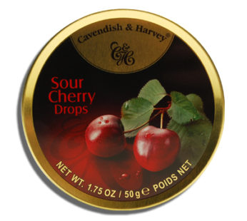 40SNCD002 Cavendish & Harvey, Sour Cherry Drops 5.3oz (12Tins) SRP6.99