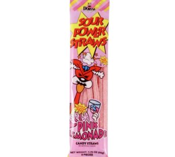 50HGDV003 Dorval, Sour Power Straws Pink Lemonade 1.75oz (24Bags) SRP2.09