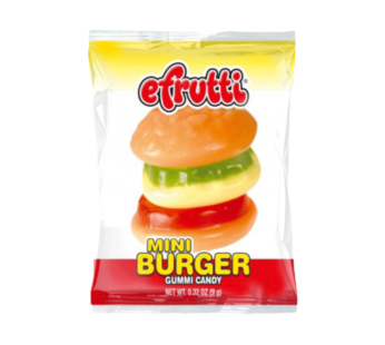 60CTEF004 Efrutti, Gummi Mini Burgers 0.32oz (60Packs) SRP0.29