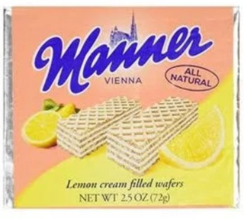 40SCMN002 Manner, Wafer Lemon 2.65oz (12Packs) SRP2.99